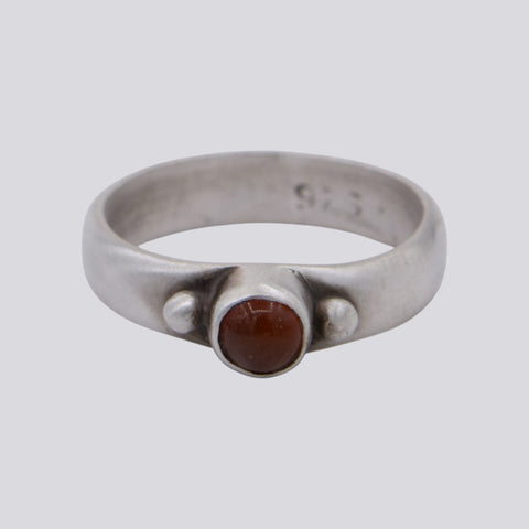 Carnelian Ring With Granulation - Size 6