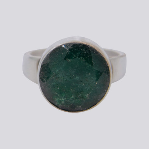 Faceted Green Tourmaline Ring - Size 5