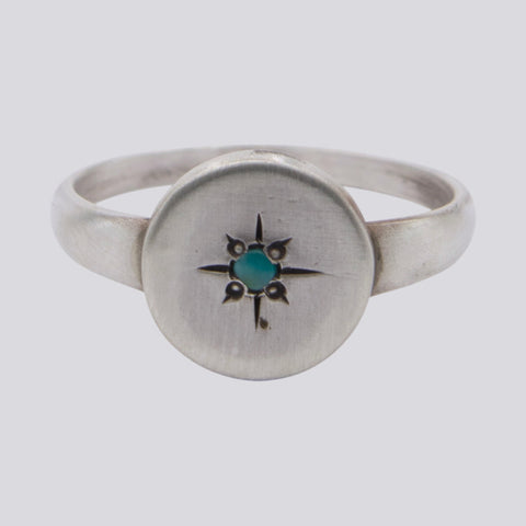 Star Set Turquoise Ring - Size 7