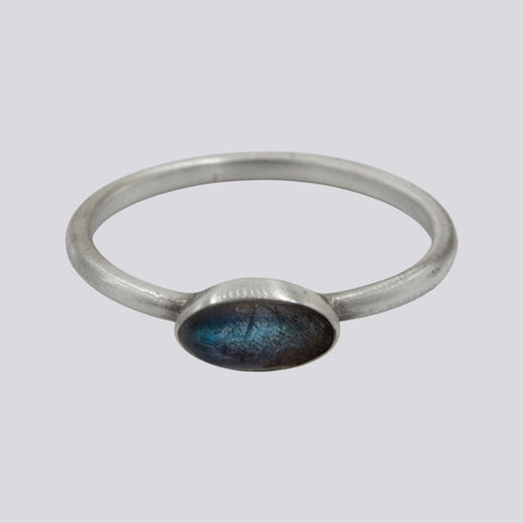 Small Marquise Labradorite Ring - Size 7