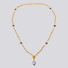 18K Gold Necklace With Ruby, Citrine and Baroque Blue Pearl