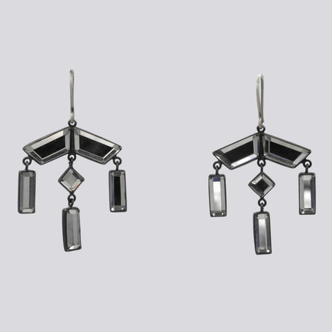 Faceted Mirror Chandelier Earrings