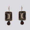 Smokey Quartz and Ruby Earrings