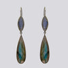 Long Labradorite Drop Earrings with Dangles