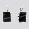 Faceted Banded Black Onyx Earrings