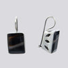 Faceted Banded Black Onyx Earrings