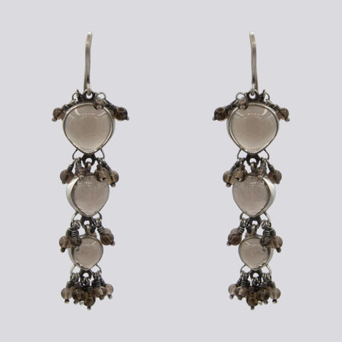 Large Smokey Quartz Earrings With Dangles
