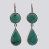 Turquoise Drop Earrings With Teardrop Dangles