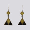 Yellow Jade and Banded Black Onyx Earrings
