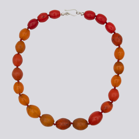 Knotted Antique African Bead Necklace