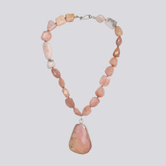 Knotted Peruvian Pink Opal Necklace - KNTPO-3 – Jane Diaz NY