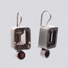Smokey Quartz and Ruby Earrings