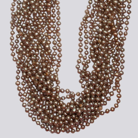 Knotted Champagne Pearl Necklace - KNTPRL-27