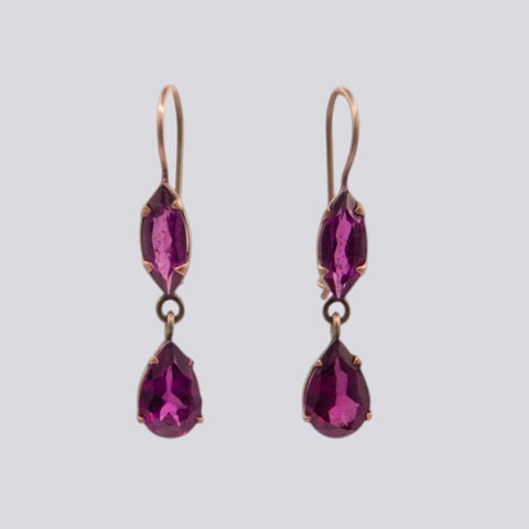 Rhodolite Garnet Drop and Dangle Earrings