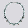 Knotted Green Quartz Necklace With Sterling Silver Pendants