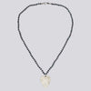 Knotted Grey Pearl Necklace with Heart Pendant