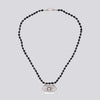 Knotted Black Onyx Necklace With Sterling Silver Pendant