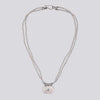 Pearl Necklace With Sterling Silver and Diamond Pendant