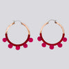 Thread Wrapped Hoops With Pom Poms