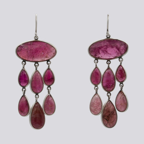 Pink Tourmaline Dangle Earrings - EARRINGS 41