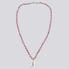 Knotted Pink Sapphire Necklace With Star Set Stone Pendant
