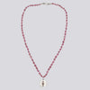 Knotted Pink Sapphire Necklace With Star Set Stone Pendant