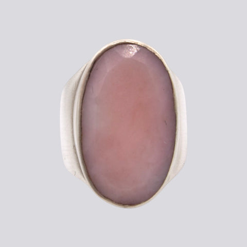 Large Faceted Pink Opal Ring - Size 7 - RING 109
