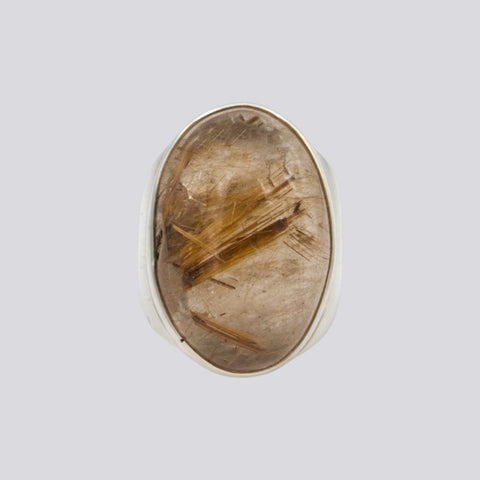 Large Rutilated Quartz Ring - Size 8 - RING 113