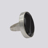 Large Banded Black Onyx Ring - Size 7 - RING 119