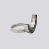 Banded Black Onyx Moon Ring - RING 121