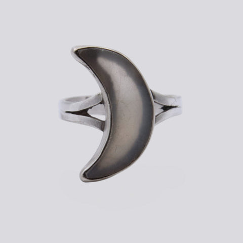 Chocolate Moonstone Moon Ring - Size 8 - RING 122