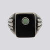 Black Onyx And Turquoise Deco Ring - Size 8 1/2 - RING 125