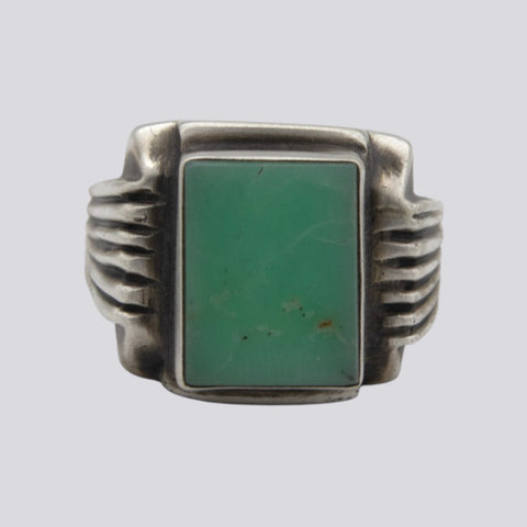Chrysoprase Deco Ring - Size 7 - RING 126