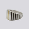 Sterling Silver Deco Ring with 22K Gold Inlay - Size 8 - RING 127