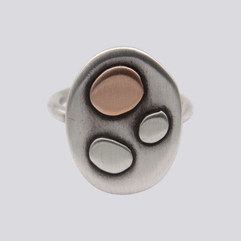 Sterling Silver and Copper Ring - Size 5 - RING 143
