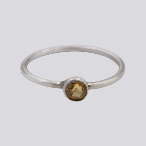 Small Faceted Citrine Ring - Size 6 - RING 155