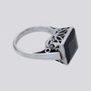 Faceted Black Onyx Ring - Size 7 - RING 173