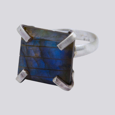 Faceted Labradorite Ring - Size 9 - RING 175