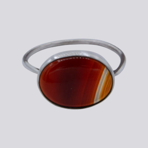 Banded Carnelian Ring - Size 8 - RING 177