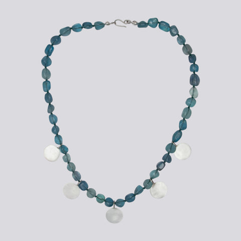 Knotted Fluorite Necklace with Discs