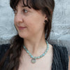 Knotted Aquamarine And Green Moonstone Necklace