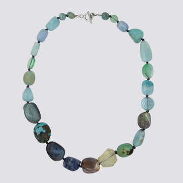 Knotted Mixed Stone Necklace - KNTMX-7