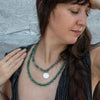 Knotted Fluorite Necklace with Disc
