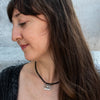 Knotted Black Onyx Necklace With Sterling Silver Pendant