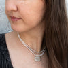 Pearl Necklace With Sterling Silver and Diamond Pendant