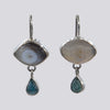 Eye Agate and Apatite Dangle Earrings