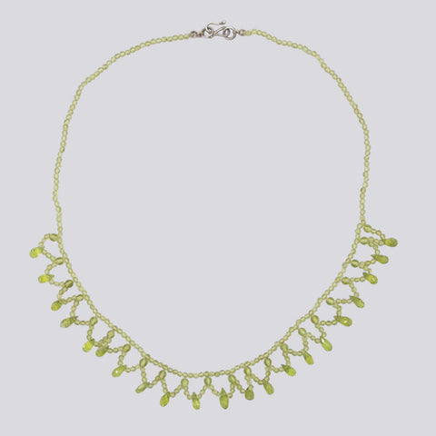 Handmade Beaded Peridot Necklace - NECKLACE 12