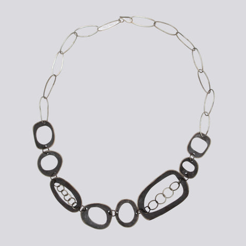 Abstract Chain And Cut-Out Graphic Necklace - NECKLACE 13