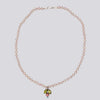 Knotted Pink Pearl Necklace with Pendant - NECKLACE 14