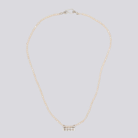 Pearl Necklace With Star Set Diamond Pendant - NECKLACE 18